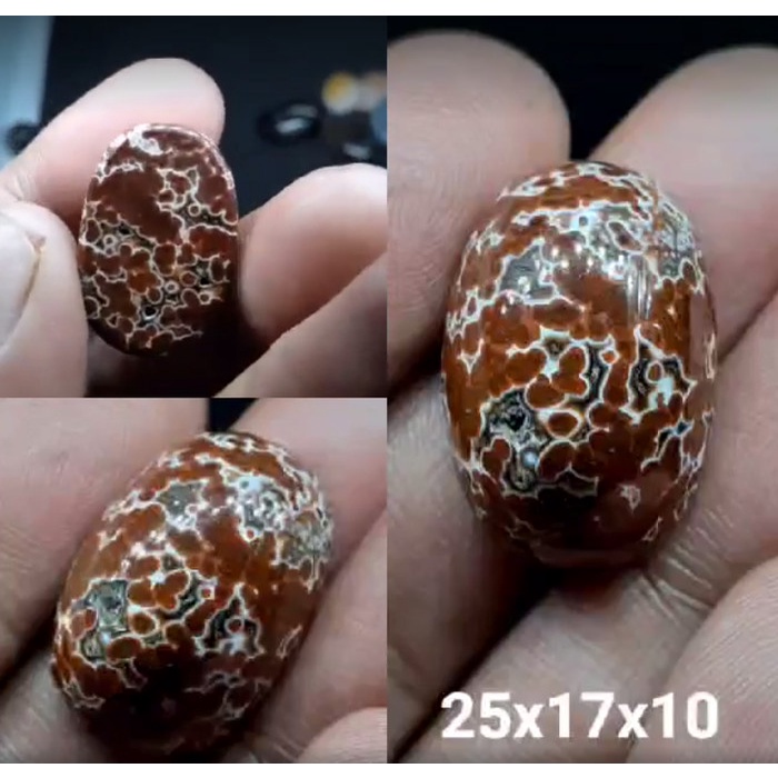 Natural Batu Akik Jasper Garut Klawing Motif Gambar Telur Kodok Antik6
