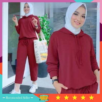 Pakaian Senam Olahraga Murah Wanita Kekinian Keren Modis - nana one set sporty setelan baju olahraga