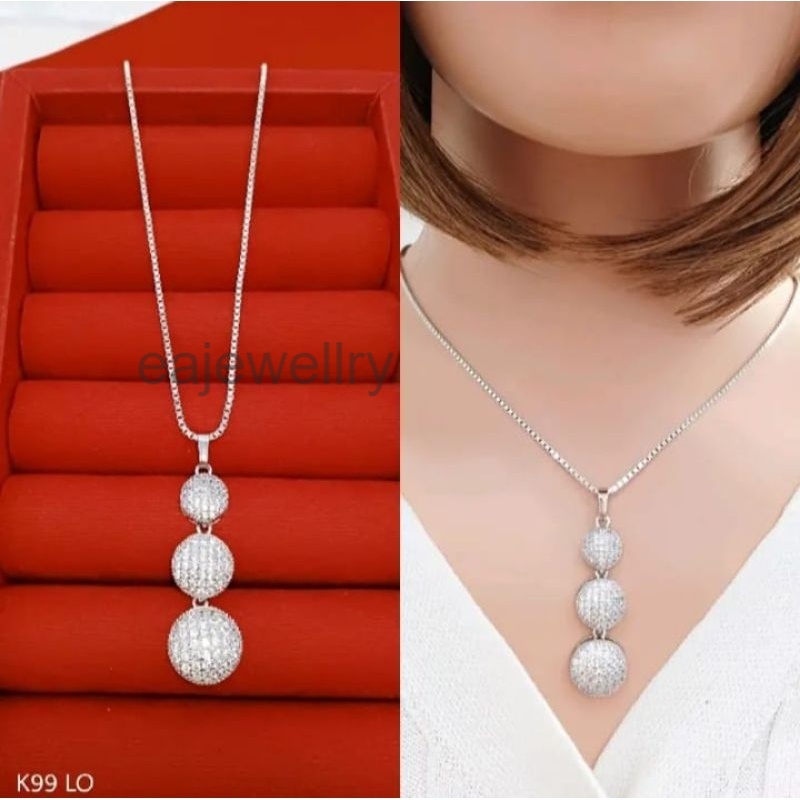 XUPING kalung itali silver liontin tiga tingkat titanium anti karat