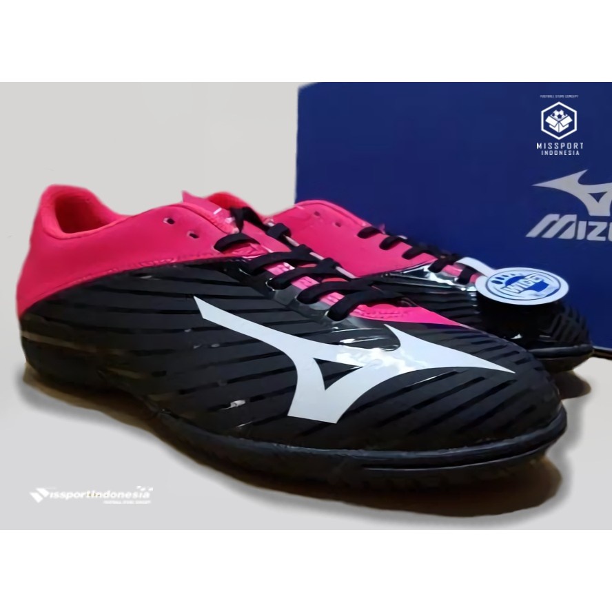 Sepatu Futsal Mizuno Basara 103 IN Wide Black Pink White Hitam ASLI Murah Terbaru