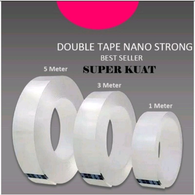 

Double Tape NANO AJAIB Bening Tebal Transparan 2 SISI / Selotip