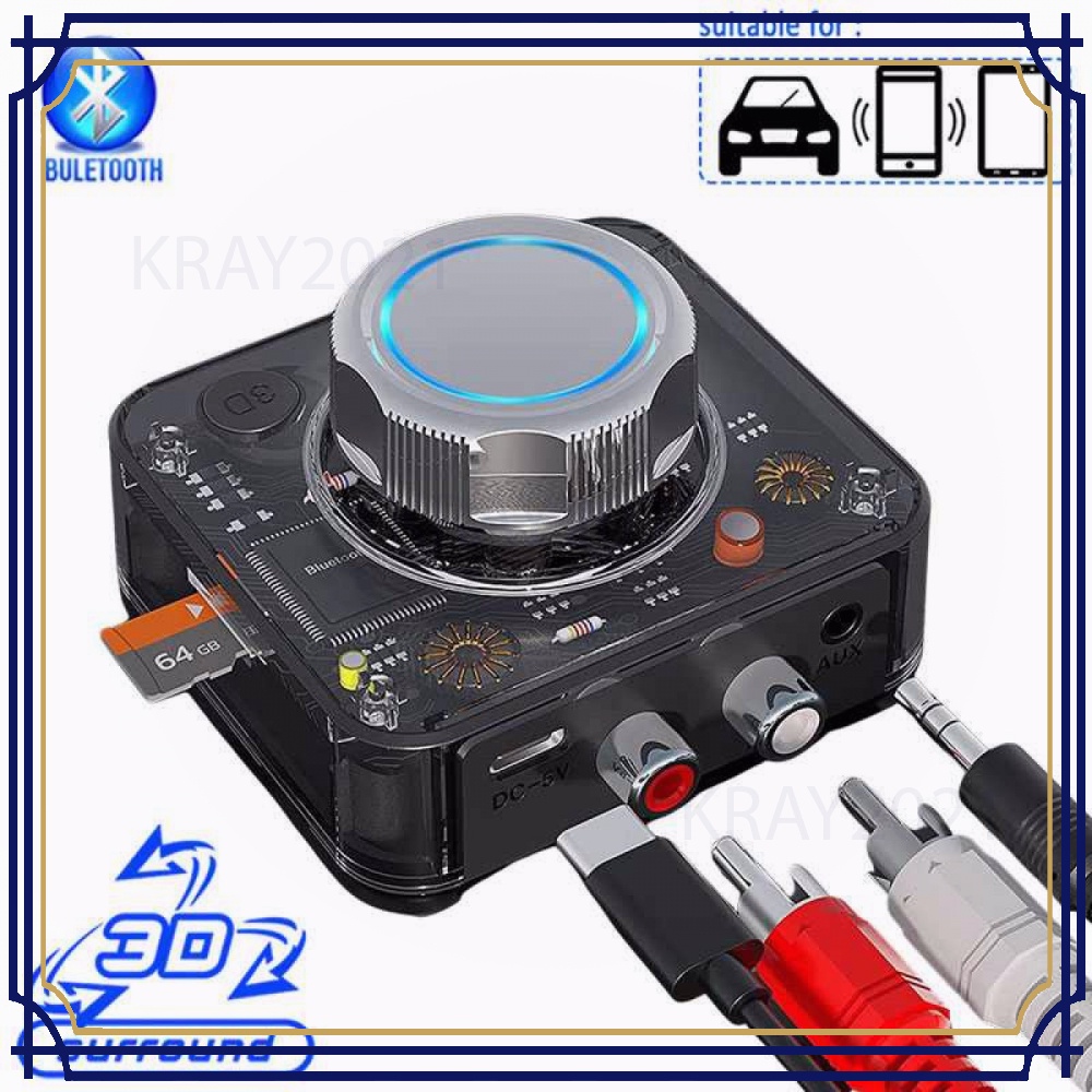 Wireless Audio Receiver Bluetooth 5.1 Adapter TF Card RCA AUX -AV561