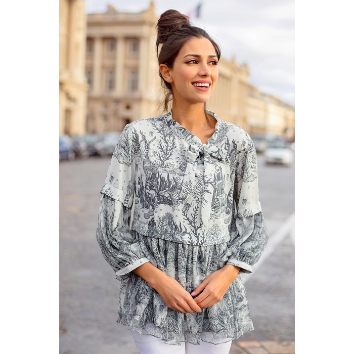 best -Benang Jarum - El Mar Minorca Blouse - Grey - XS