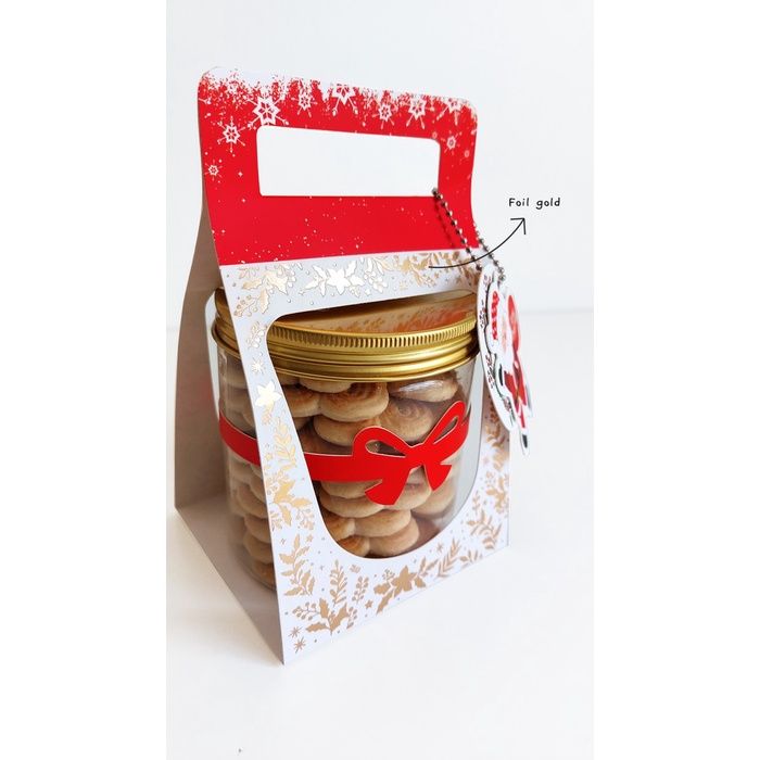 

BOX ANGEL600 NATAL kotak kue kering toples tabung jar 600ml isi 10