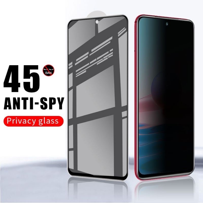 Tempered Glass Anti Spy Full Layar Xiaomi Poco C3 Poco F2 Poco F2 Pro Poco F3 Poco F3 GT Poco F4 GT 