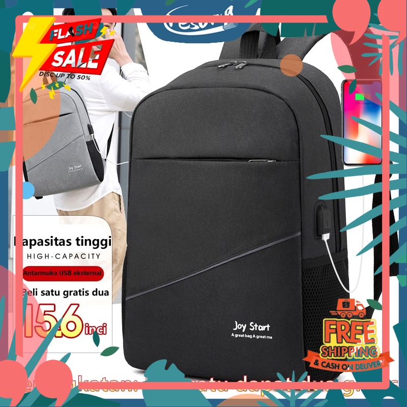 PERSIAPAN NATAL NEW YEARS //Resong Buy 1 Get 2  Laptop Backpack 3 in 1 Set  Backpack Tas Laptop Pria USB Charger Waterproof Backpack