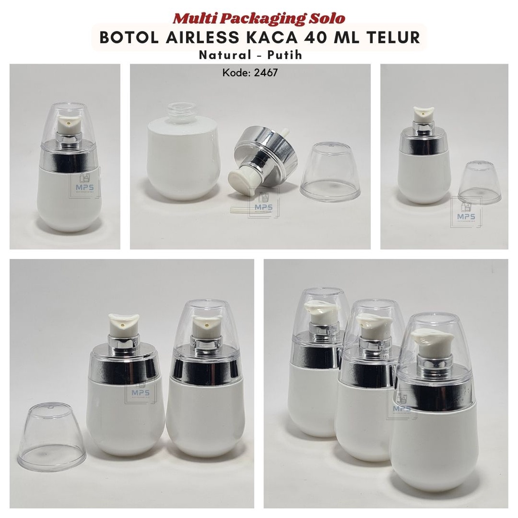 Botol Vaccum 40 Ml Telur / Botol Acrilic / Botol Kosmetik / Botol Vacum 40 Ml