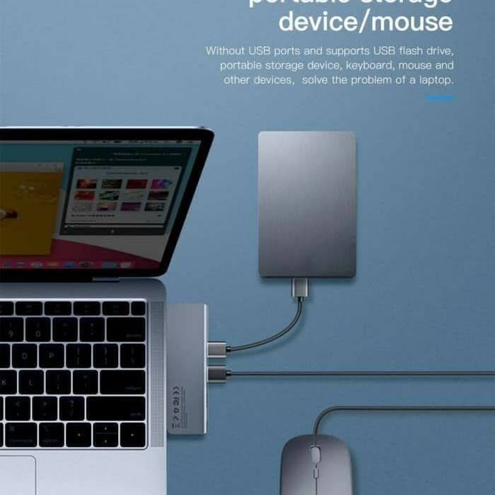 BASEUS USB C 5IN1 HUB ADAPTER 3.0 SD MICRO TF PD NEW MACBOOK AIR TOUCH