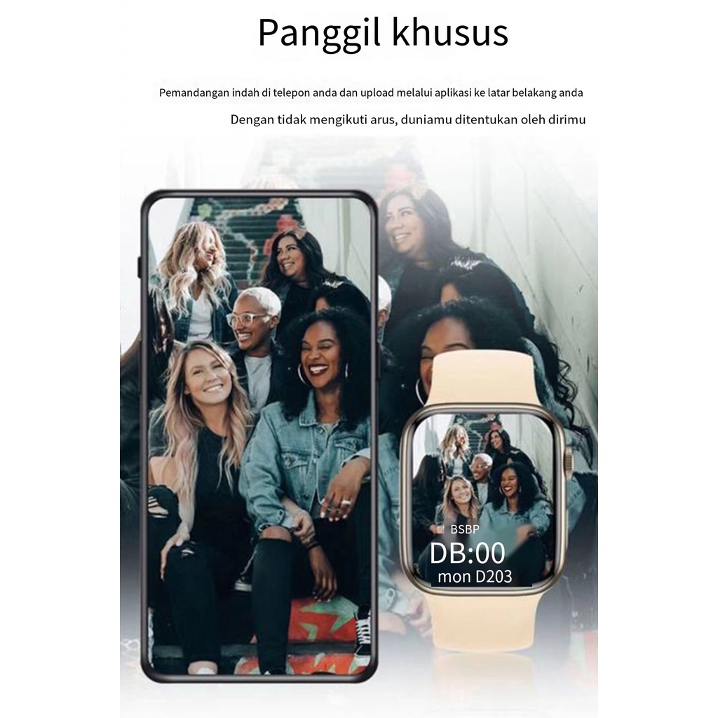 JAM Tangan YG BISA Telpon Generasi kedua yang baru SMARTWATCH T500+ PLUS HIWATCH 6  Wanita Pria Jam 