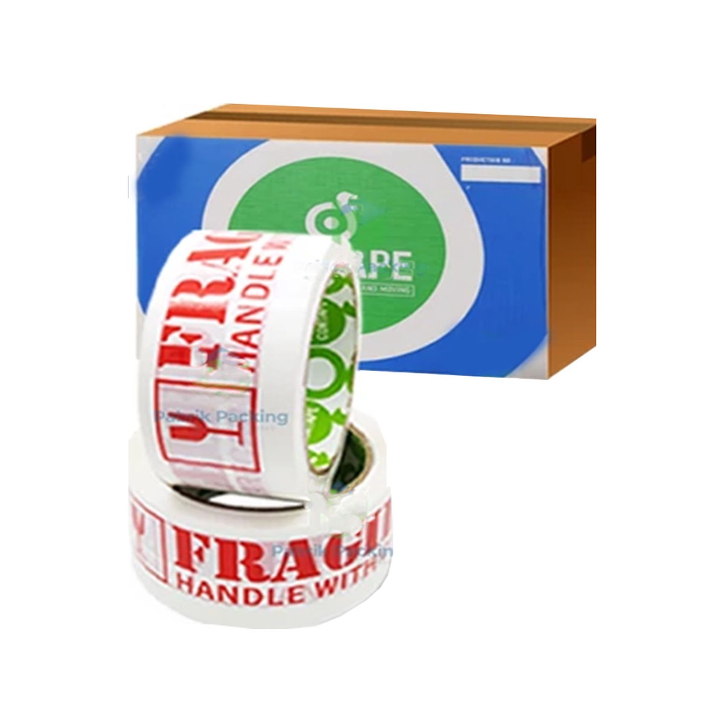 Cortape Lakban Fragile Putih (48 Mm) / Solatip Besar / Solasi Jangan Di Banting / Solasiban 1 Pcs