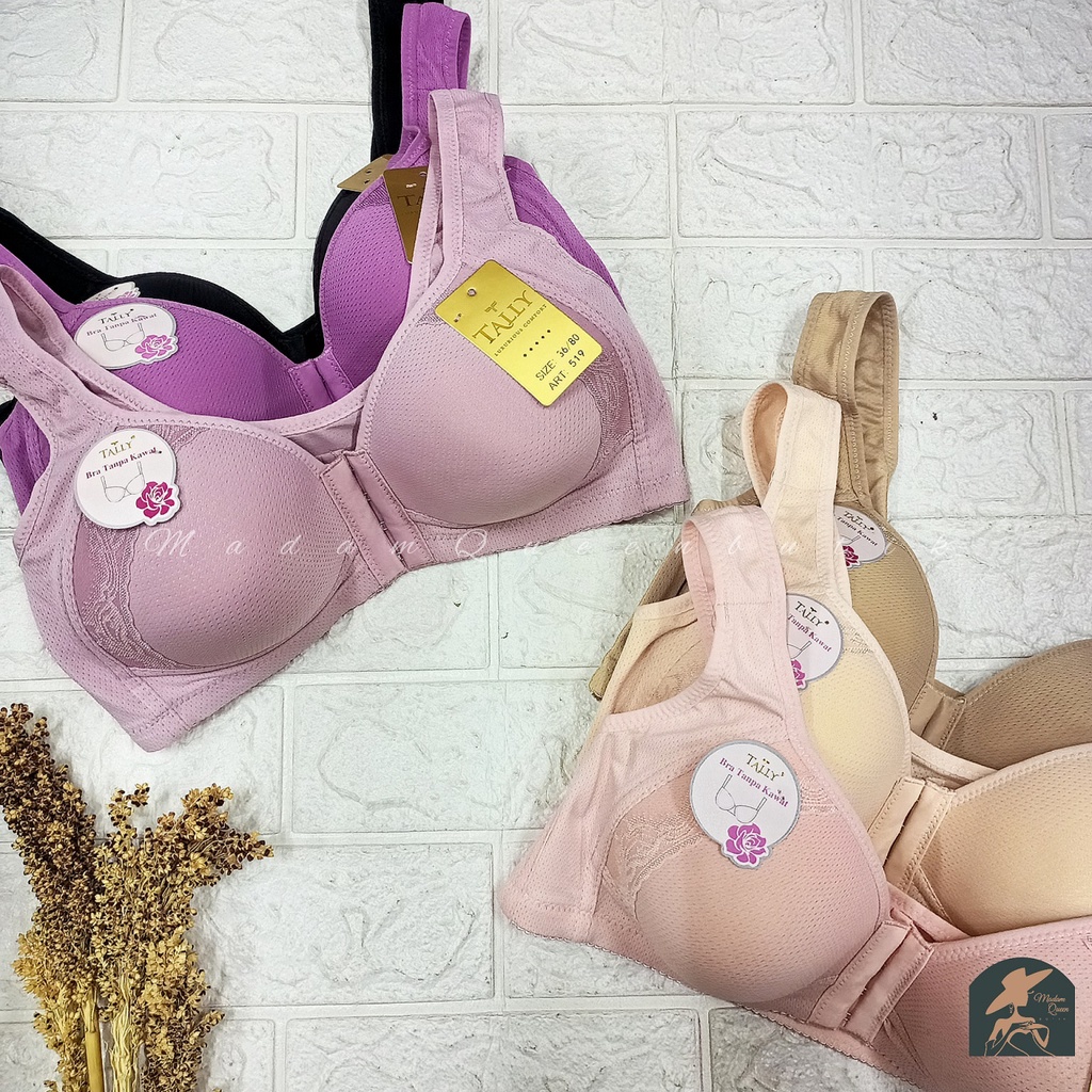 TALLY BRA BH 519 | SIZE 36 - 42 | TANPA KAWAT | BUSA TIPIS | KANCING / KAIT DEPAN |