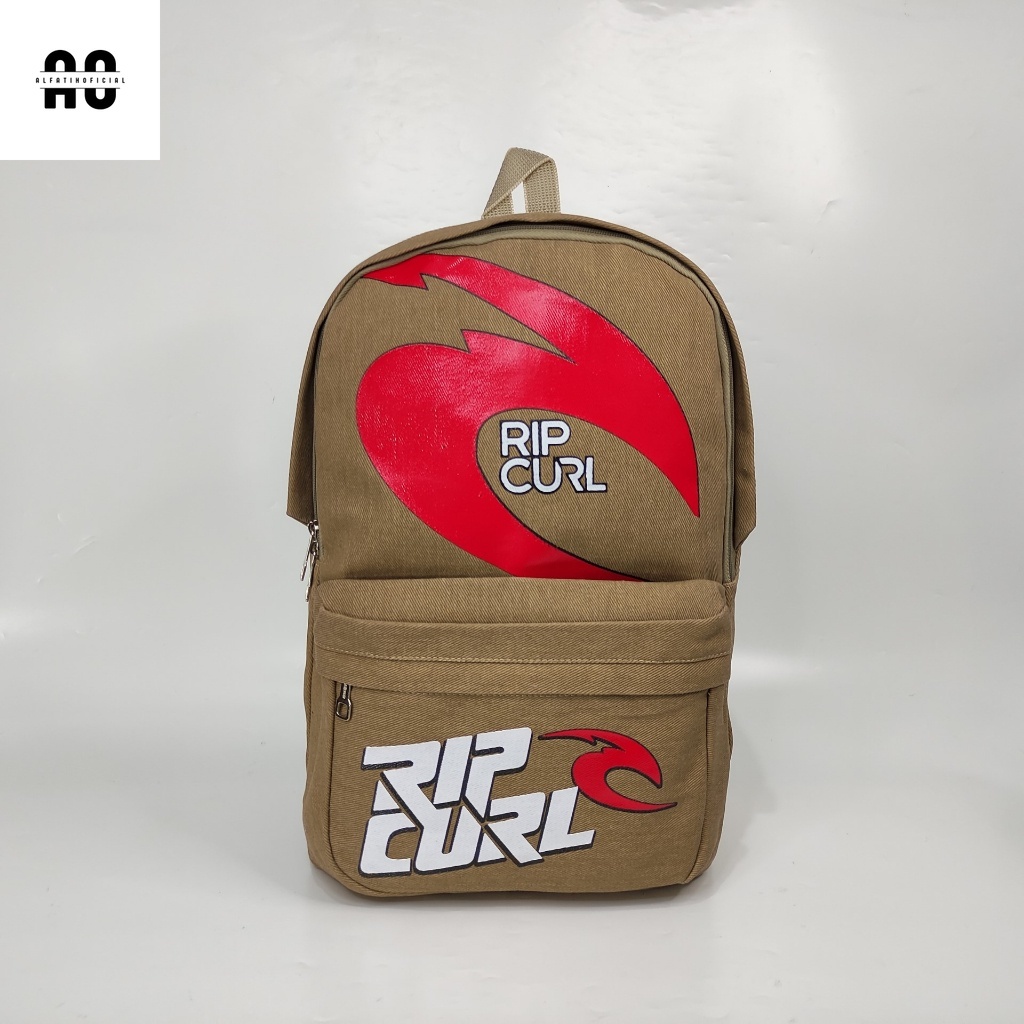 (A0) Tas Ransel Pria Dewasa Premium Rip Curl Cokelat Muda  / Tas Backpack Cowok / Tas Punggung / Tas
