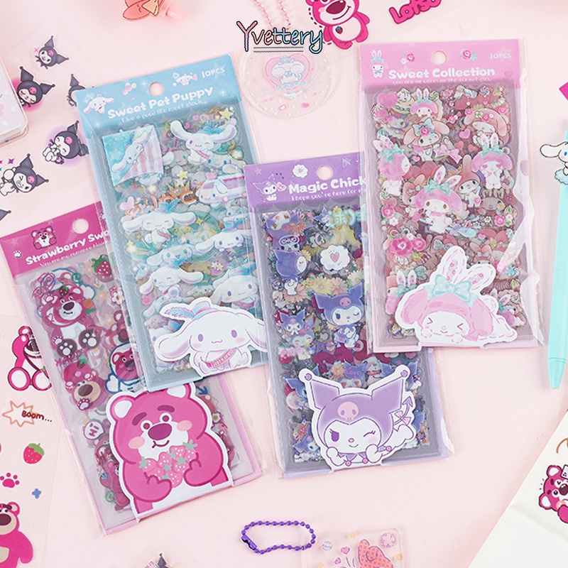 

❤️COD Tahan air transparan Stiker PVC Sanrio Kartun Stiker kreatif anak -anak-Yy