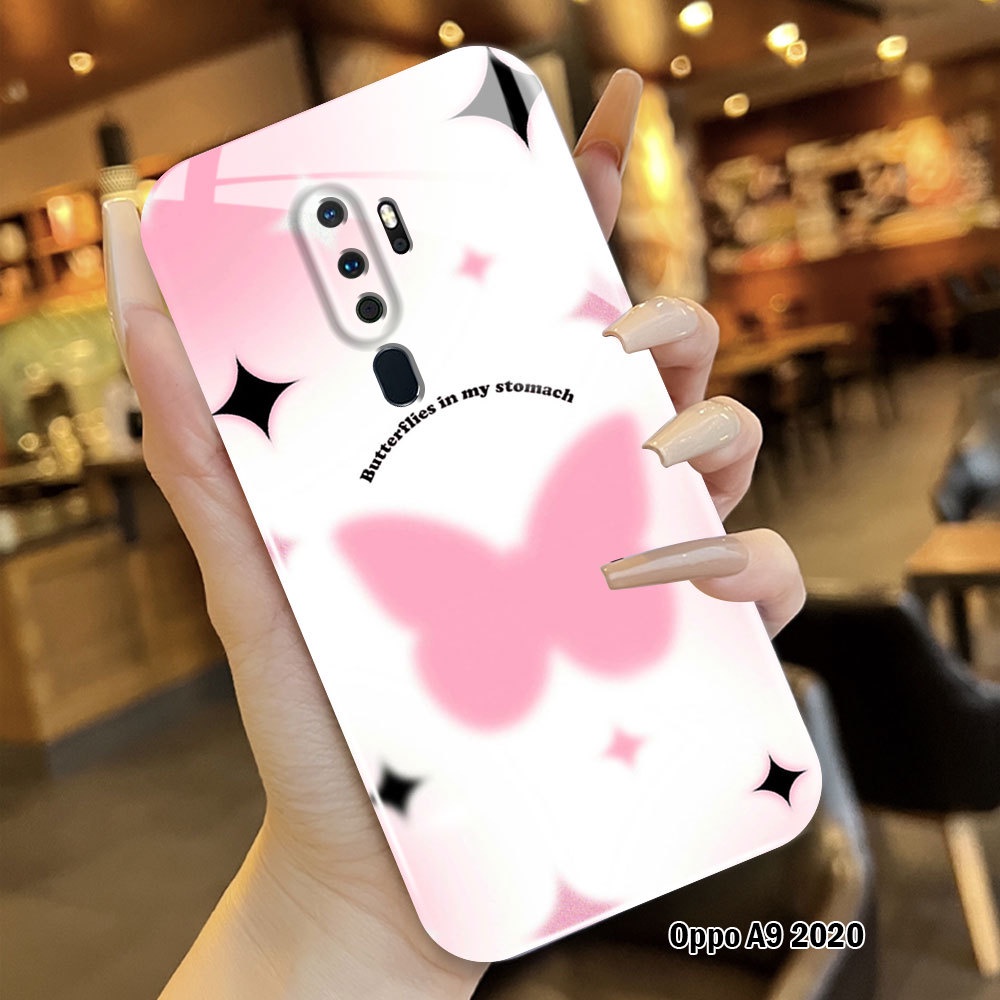 Untuk OPPO A9 2020 A5 2020 A31 2020 New Film Case Gloss Butterfly Full Cover Casing Camera Protectio