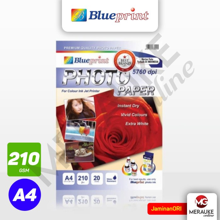 

Kertas Foto BLUEPRINT Glossy A4 210gsm 20s