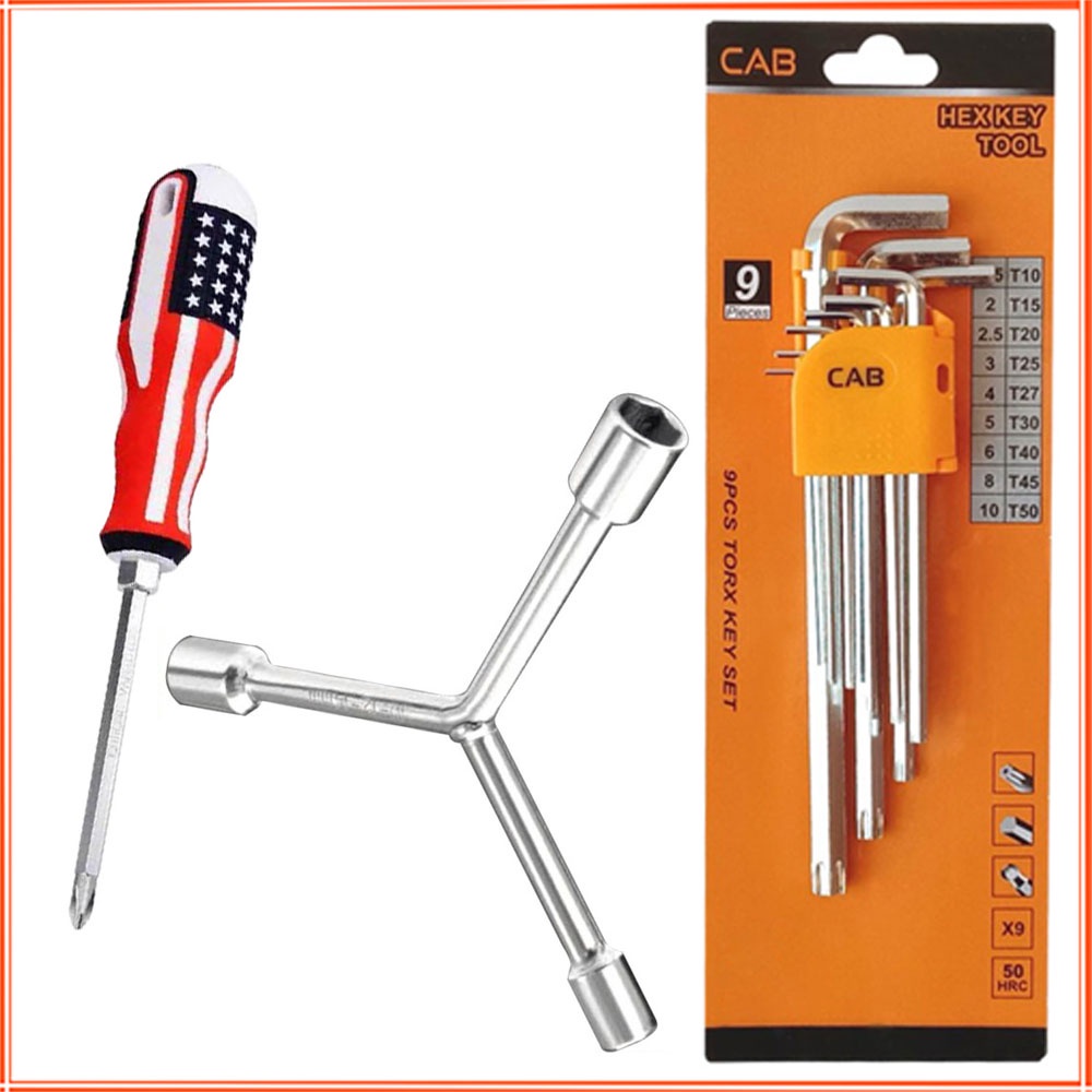 paket HEMAT KUNCI L 9 PCS - OBENG MIN PLUS - KUNCI Y 8-10-12 BISA COD Kunci l 1set komplit Kunci l 1