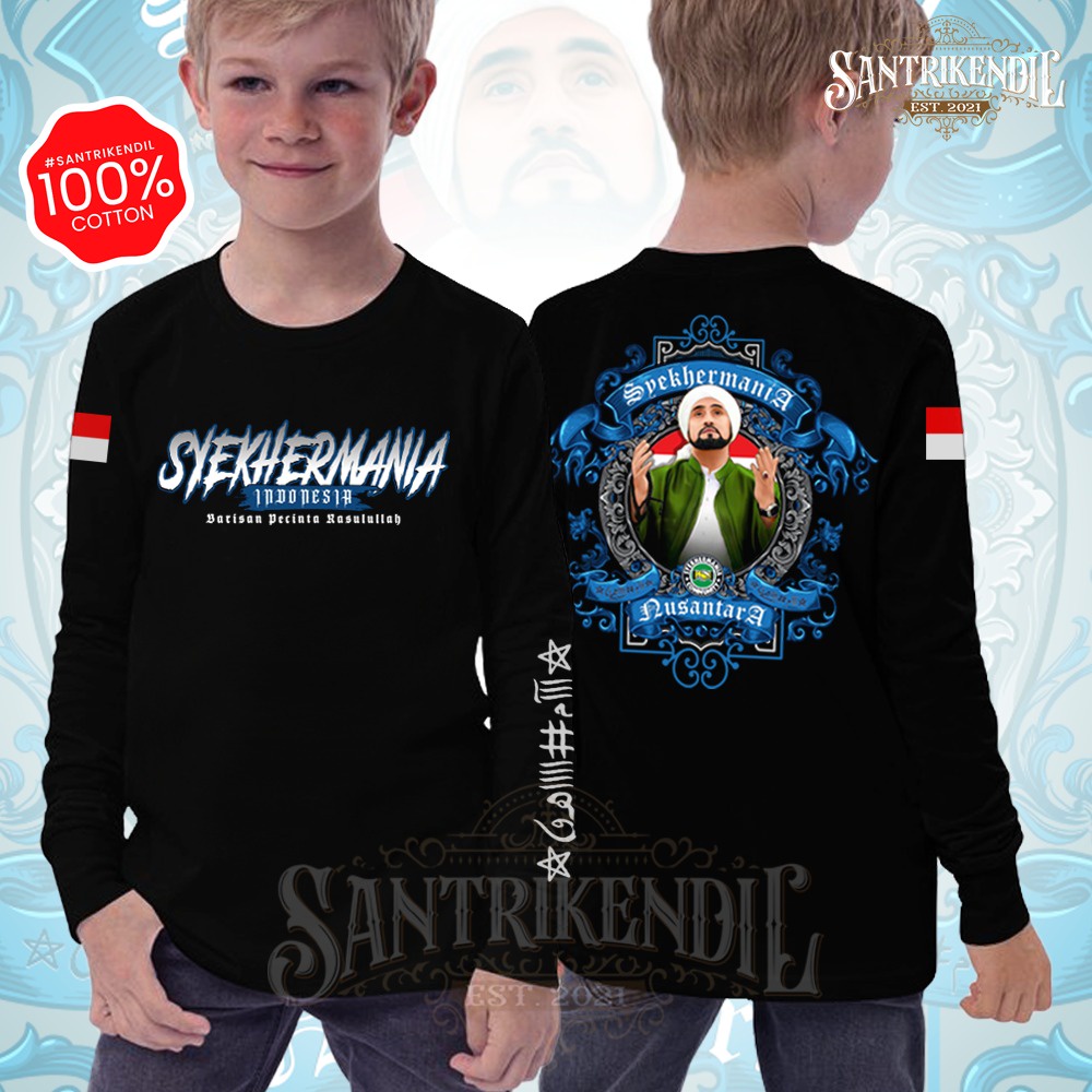 KAOS SYEKHERMANIA ANAK VOL:2 (SABLON BIRU) / KAOS SYEKHERMANIA KEREN KUALITAS DISTRO 100% COTTON COM
