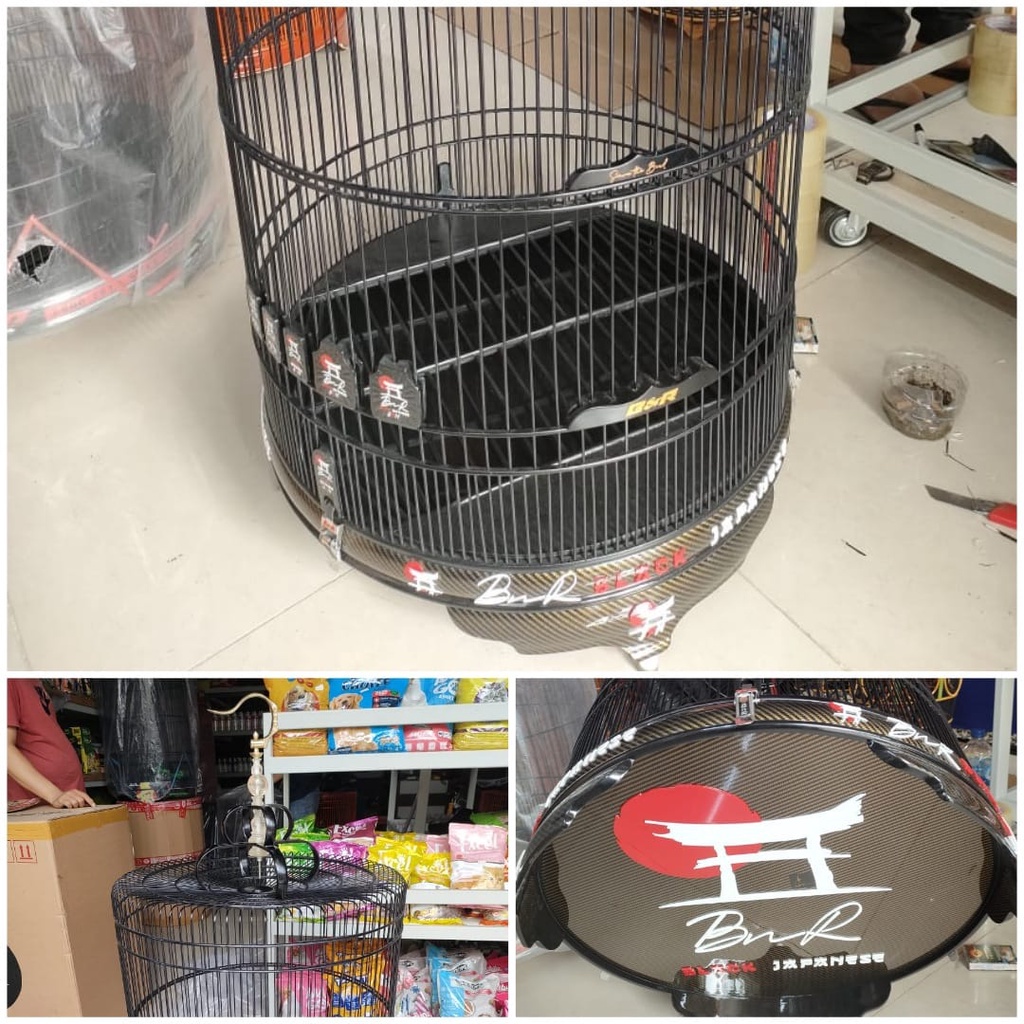 Sangkar Murai No 2 BnR Pvc Black Japanese Bisa Sleding