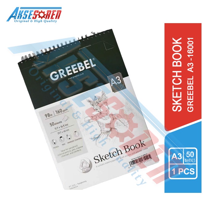 

Aksesoren Sketch Book Greebel Ukuran A3 / Buku Sketsa 50 Lembar / Kertas Gambar / Perlengkapan Melukis Indah