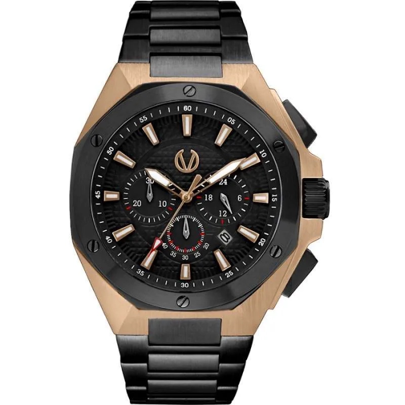 Jam Tangan Pria Christ Verra CV 12117G-18 Black Rose Gold