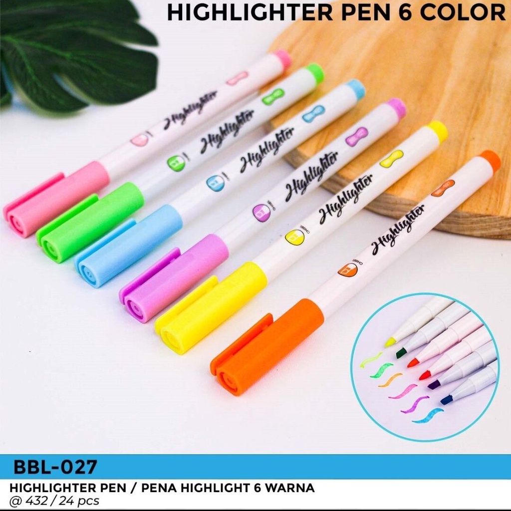 

Highlighter Pen 6 Color / Pena Highlight 6 Warna (BBL-027) 1 Set