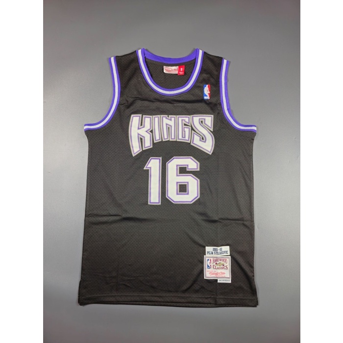 Baju Jersey Basket Classic Peja Stojakovij Sacramento Kings Hitam #16 - SACRAMENTO KINGS HITAM PEJA 