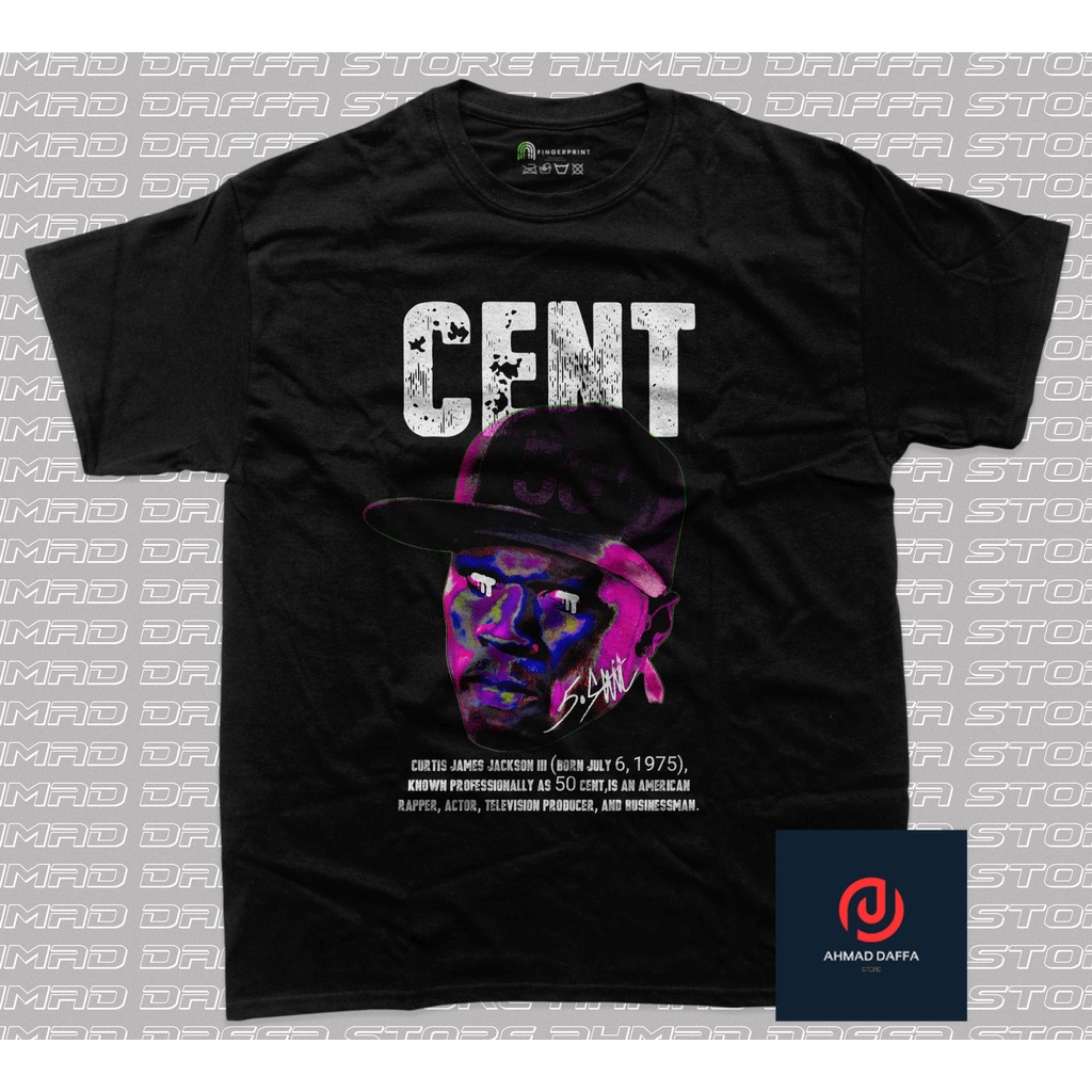 VINTAGE - 50 Cent T-Shirt - Baju - Kaos - Head Vintage - Cotton Combed  24s