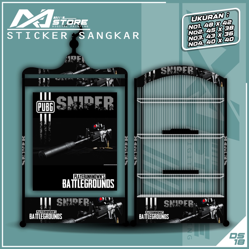 STIKER SANGKAR BURUNG KOTAK SNIPER BISA CUSTOM GAMBAR SENDIRI 