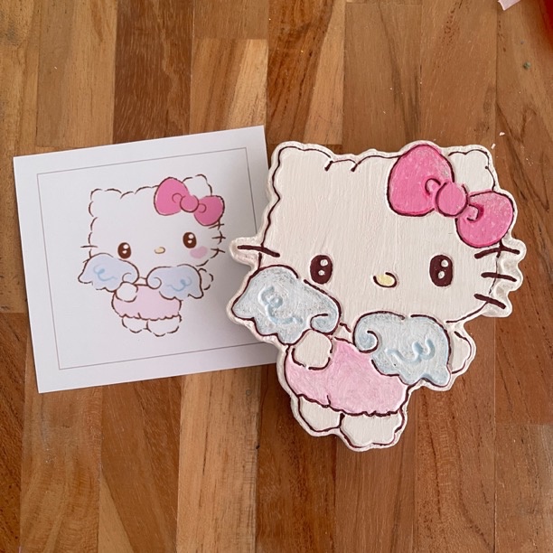 

WOODENGEM DIY Wood Character Painting Kit Paket Melukis Hampers Souvenir Kayu Lucu HK Angel Sanrio