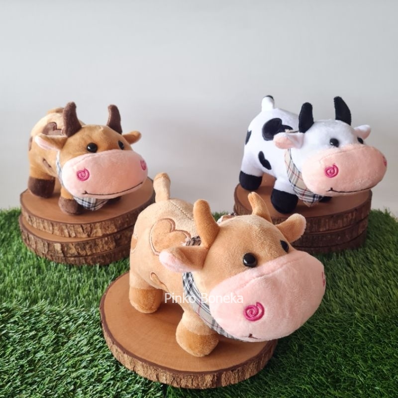 Boneka Sapi Lucu Bahan Lembut Ukuran 22 cm