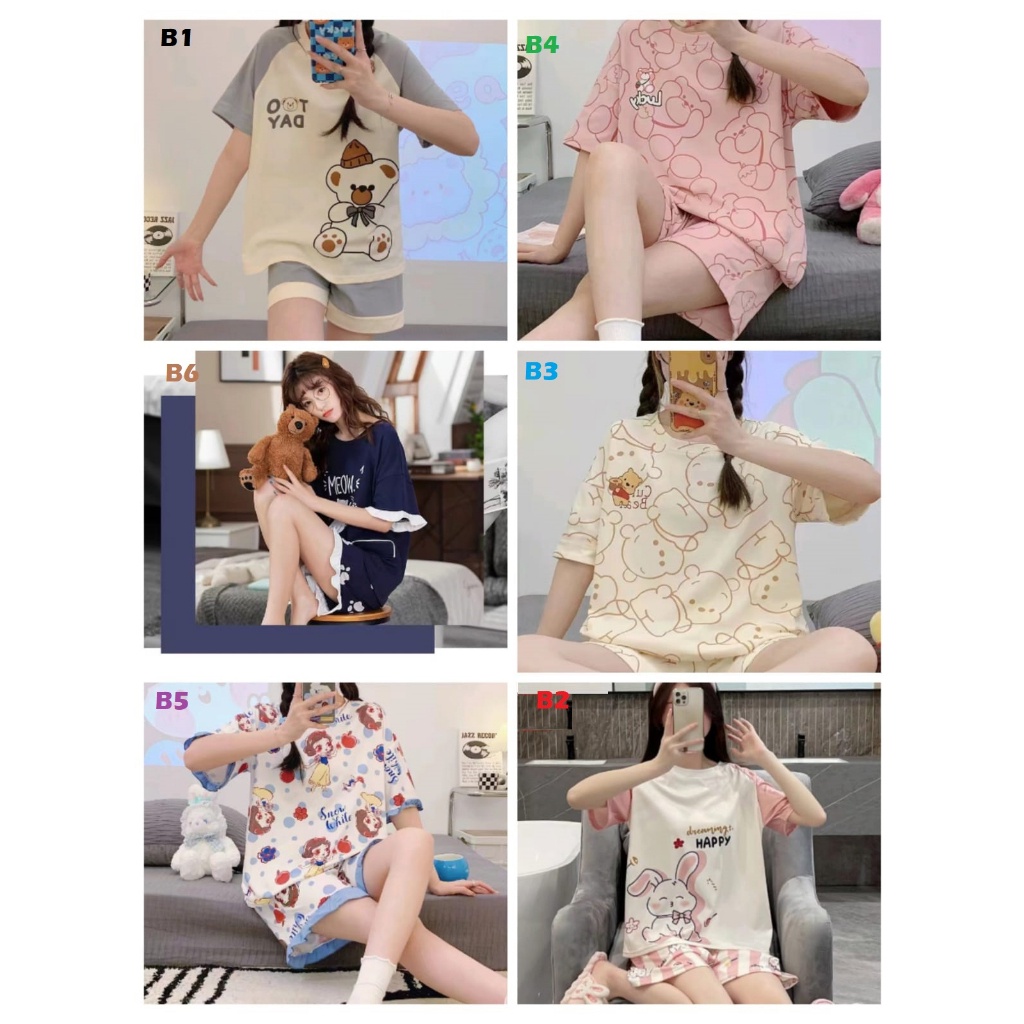 [Murah Meriah Pku] Piyama Wanita Setelan Baju Tidur Wanita Baju Tidur Wanita Set Import 088