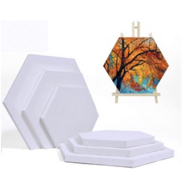 

V Tec Kanvas Lukis Hexagonal 15 s/d 25 cm - V-Tec Hexagon Stretched Kanvas