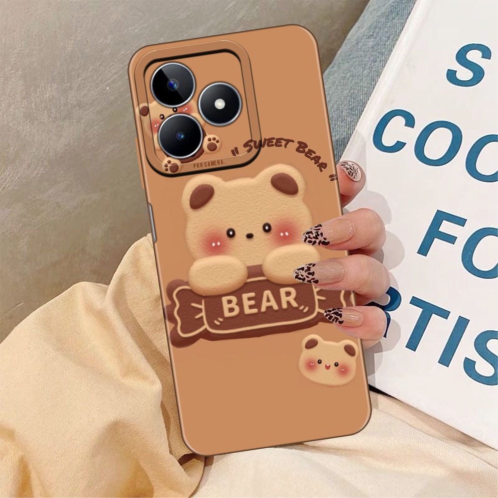 Softcase HP Realme C53 / Realme C51 Fashion Printing Bear Beruang Lucu Imut Silikon - Softcase - Cas