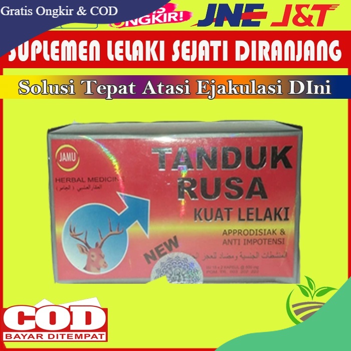 Obat Herbal Kapsul Tanduk Rusa Original Bikin Pria Kuat Tahan Lama isi 15 sachet