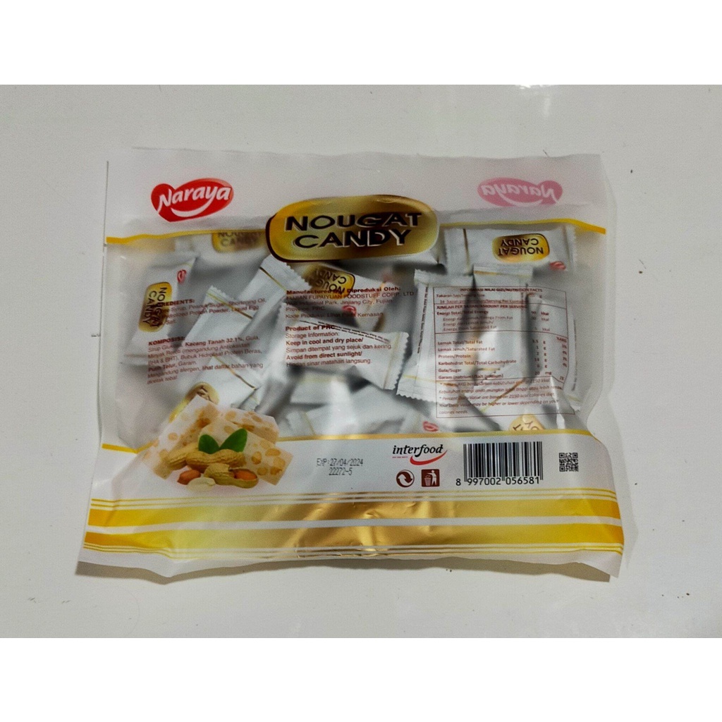 

permen nougat naraya 280g/nougat candy/permen kacang nougat candy