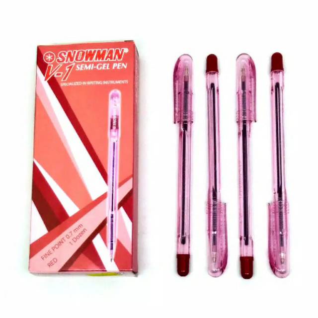 

Ballpoint Snowman V-1 0.7mm merah