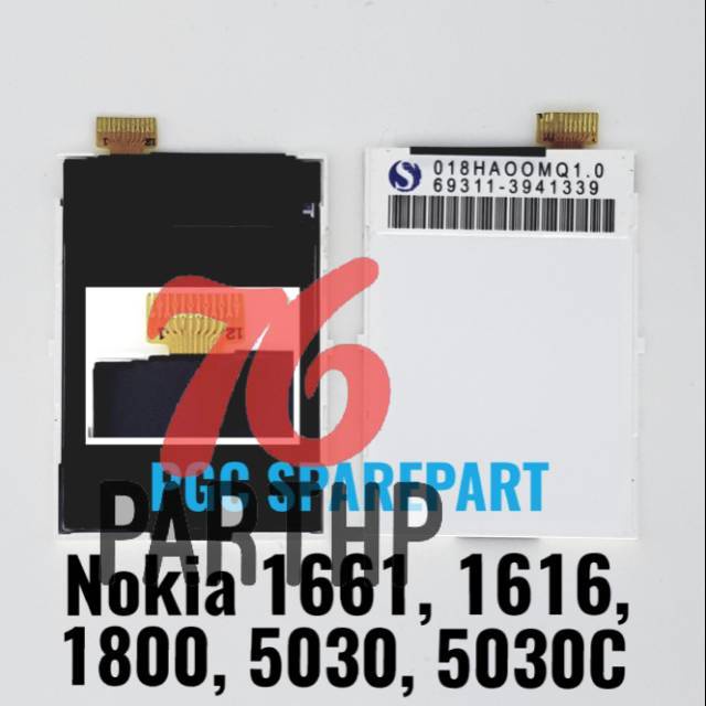 LCD Nokia 1661 1616 1800 5030 5030C - LCD ONLY SAJA