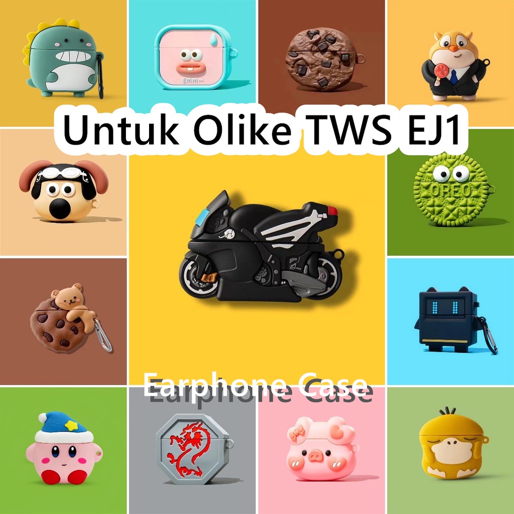 【distinctive】Untuk Olike TWS EJ1 Case Lucu Kartun Cookie Soft Silicone Earphone Case Cover NO.2