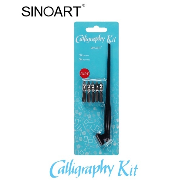 

Sinoart Calligraphy Kit Oblique Pen Holder Pena Kaligrafi Lettering Dip Pen Set Ujung Miring