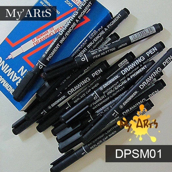 

Snowman Drawing Pen Satuan Hitam Pena Bolpoint Fineliner Gambar Drawingpen