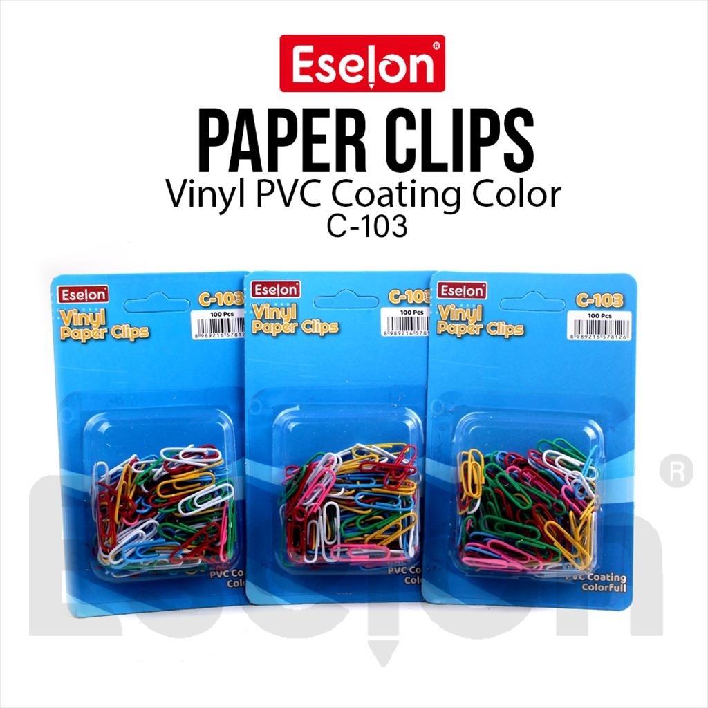 

[ES.JKT] 100pcs Paper Clip Warna Vinyl C103 / Klip /100pcs Penjepit Kertas Eselon