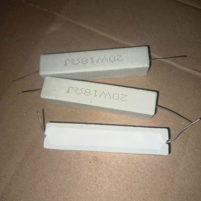

kapur 18ohm 18 ohm R 18R 20w 20watt 20 watt Resistor balok kotak 20wat wat w