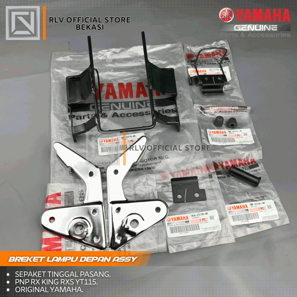 DUDUKAN LAMPU RX KING BREKET LAMPU DEPAN OVAL 2002-2006  SET ORIGINAL YAMAHA