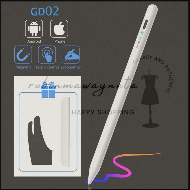 GOOJODOQ 2022 GD03 Universal Stylus Pen Pencil for iPad Air Apple Pen - Putih, GD01