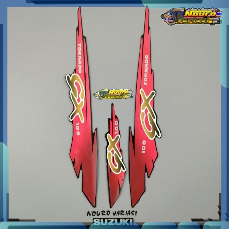 Stiker Striping Suzuki GX tornado 110 hitam merah bagus