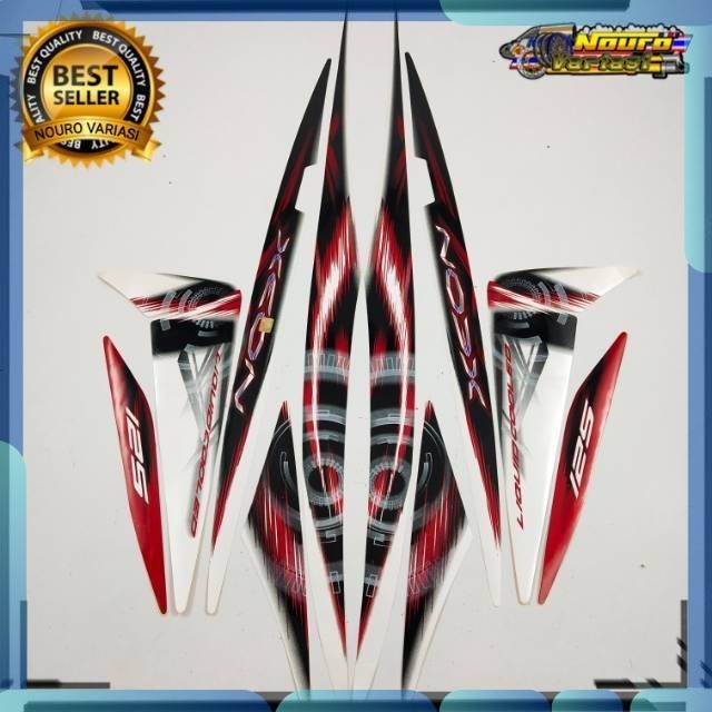 Stiker Striping Yamaha xeon 125 lama 2012 stiker motor putih  standar bagus