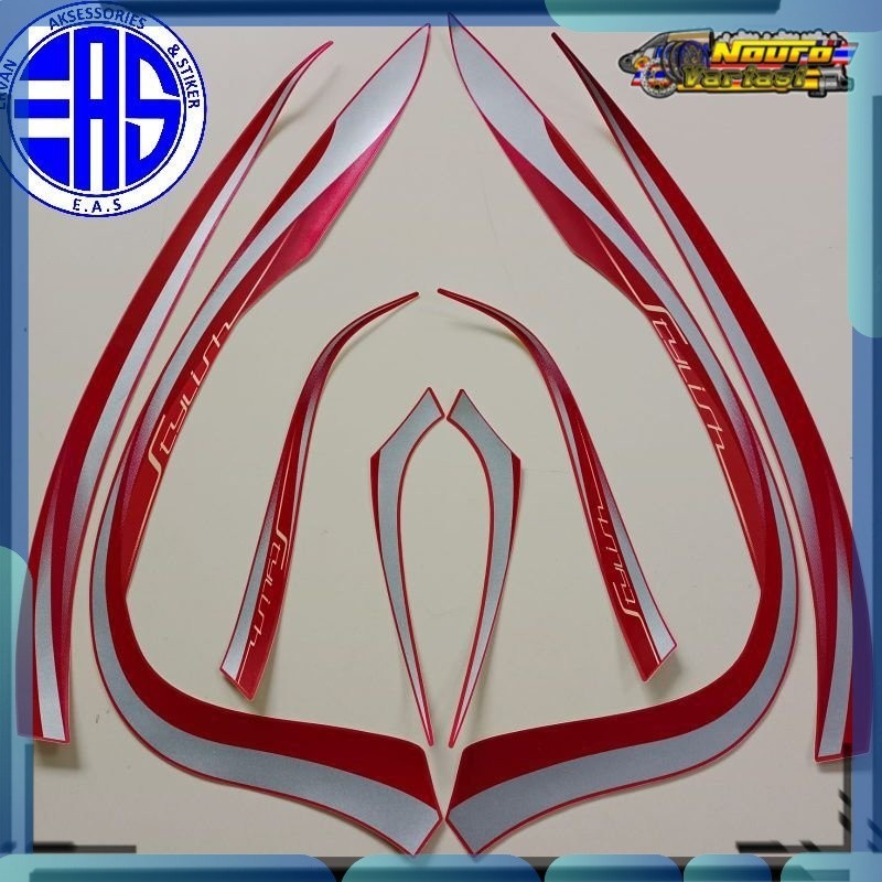 Stiker striping motor honda scoopy 2022 prestige stylish merah matte  standar bagus