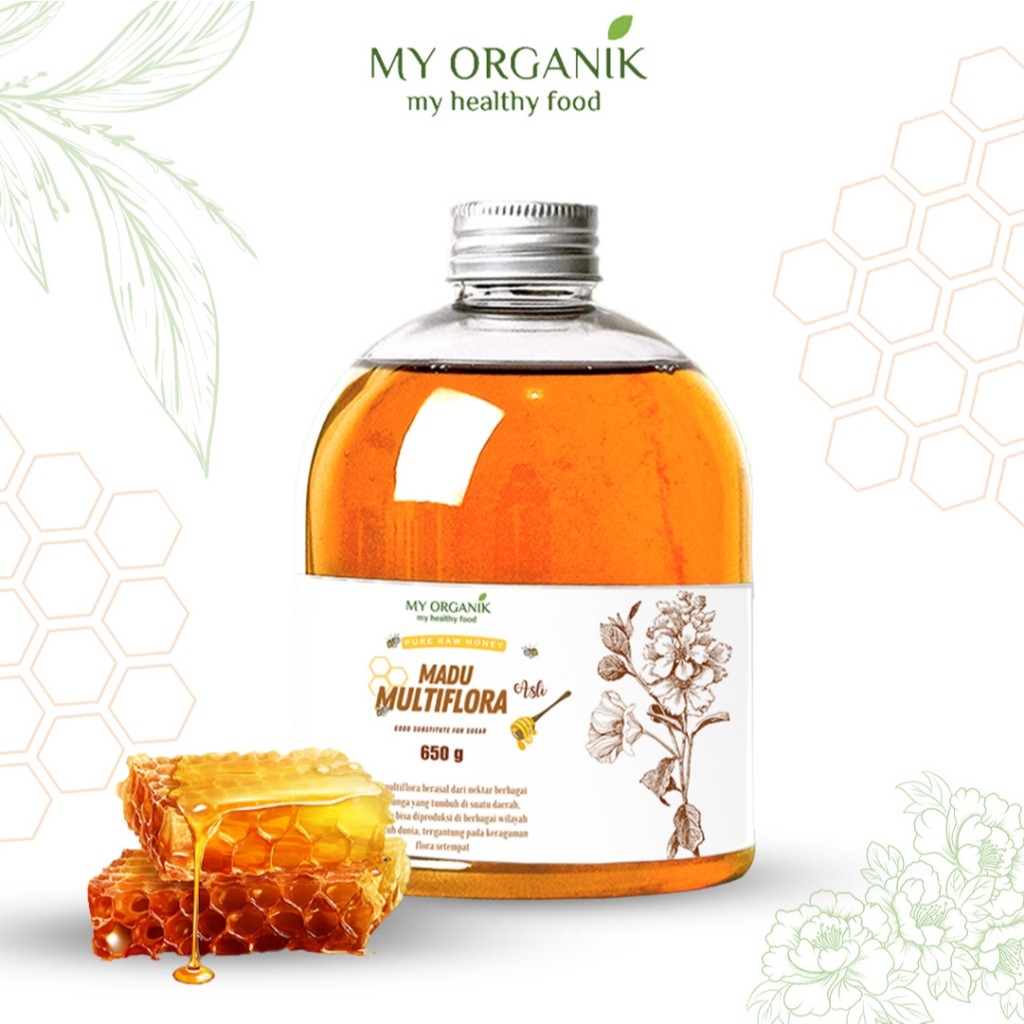 

My Organik Pure Raw Honey Madu Multiflora 650gr Madu Murni Asli Premium Pure Original