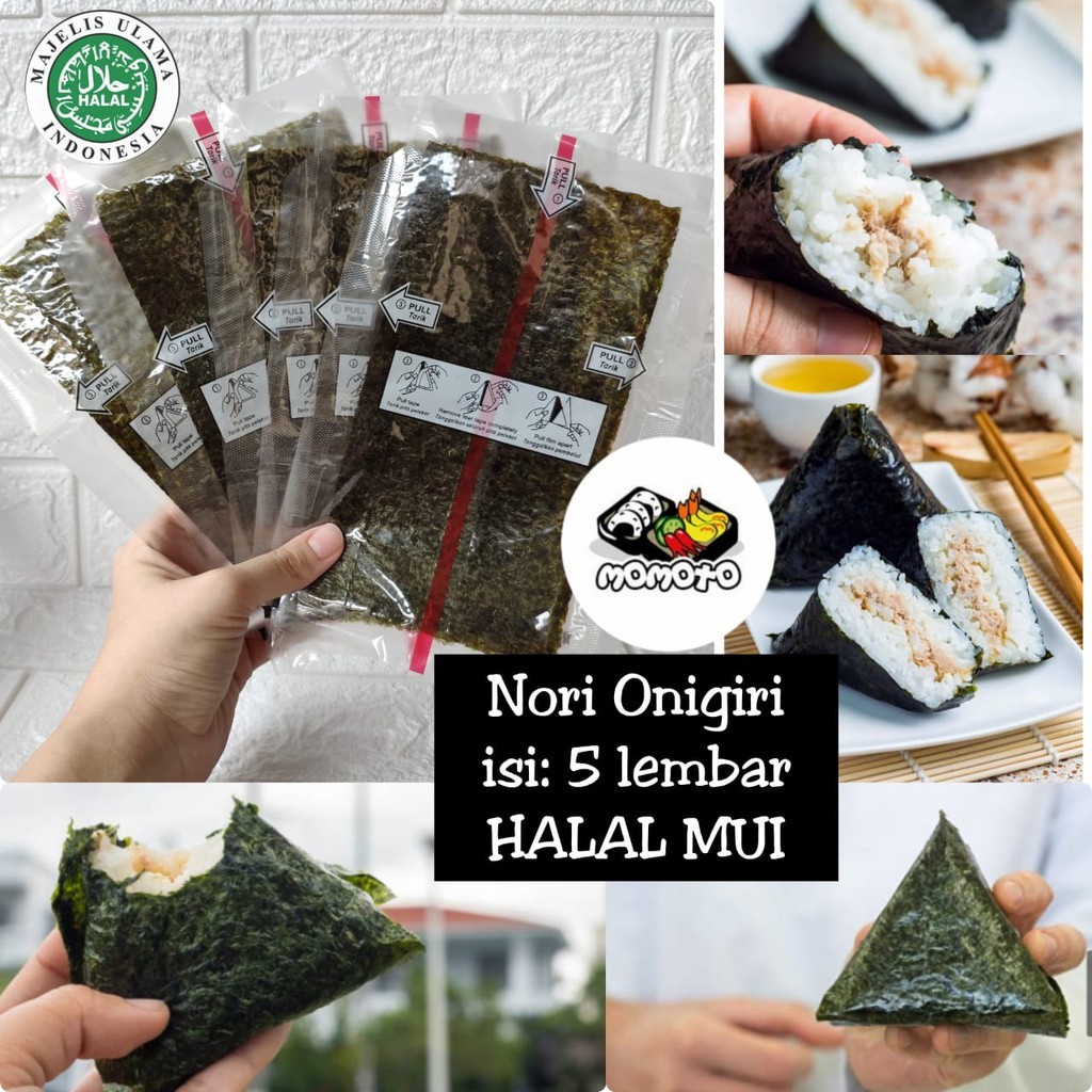 

Nori Onigiri Wrapper Halal MUI 5 lembar / Rumput Laut Import untuk Nasi Kepal Triangle Sushi Nori