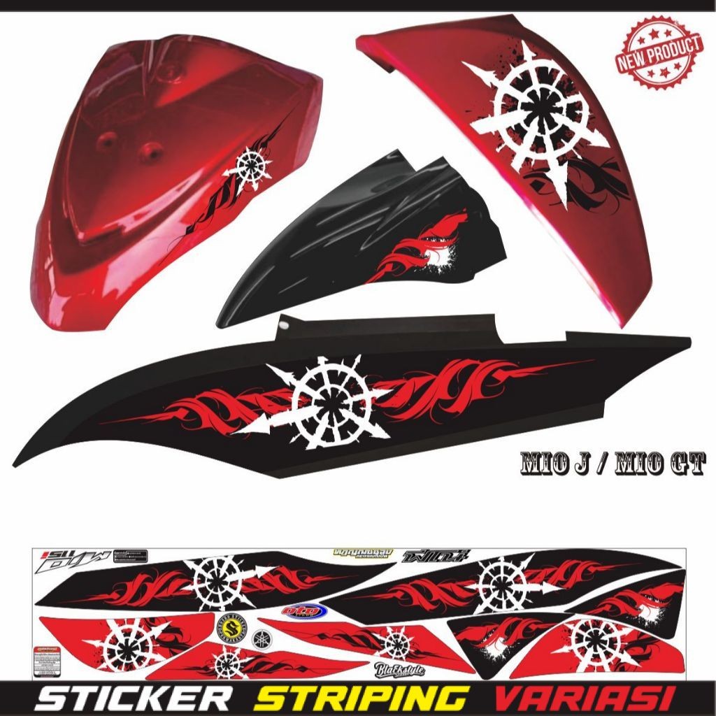 STIKER VARIASI MIO J 115 / STRIPING MOTIF KEREN  LIS VARIASI MIO GT / MIO J STIKER TERLARIS KEREN